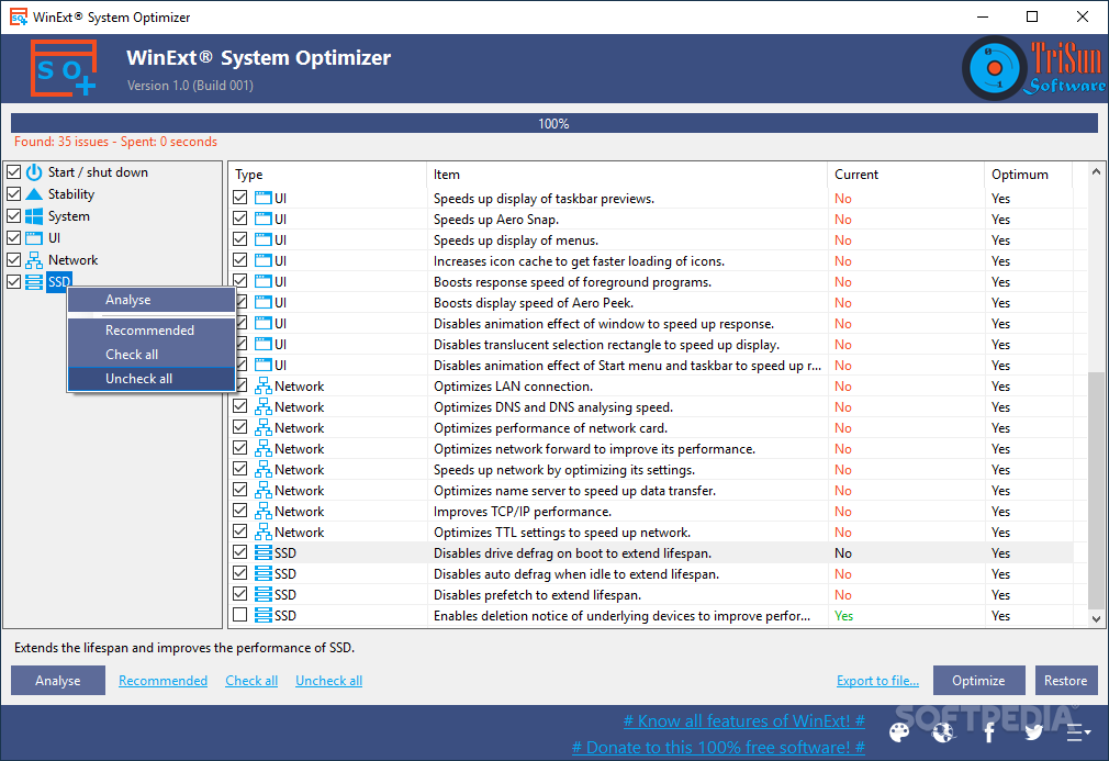 WinExt System Optimizer screenshot #2