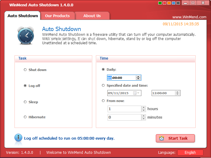 automatic shutdown timer windows 10
