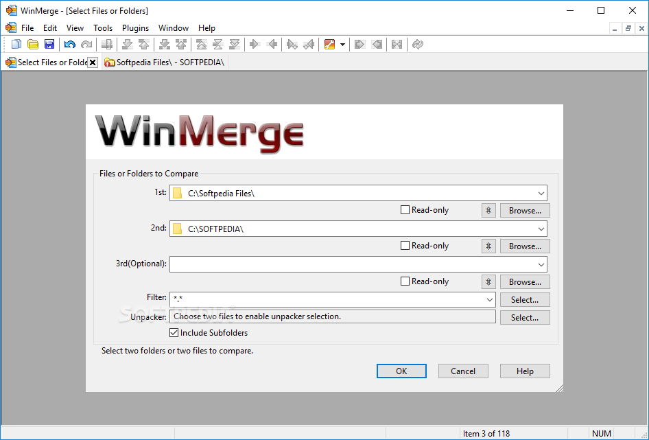 how to use winmerge and get the differences to new file