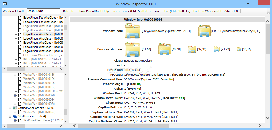 Window Inspector screenshot #0