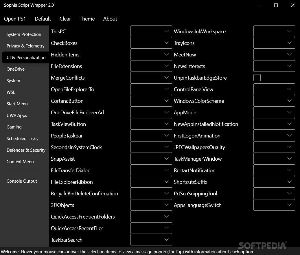 Windows 10 Sophia Script Wrapper screenshot #1