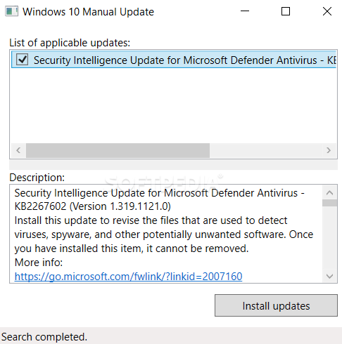 windows 10 manual update download
