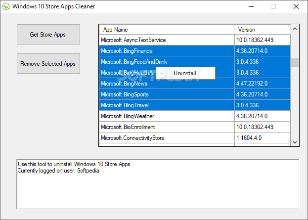 Windows 10 Store Apps Uninstaller screenshot #1