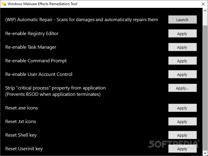 Windows Malware Effects Remediation Tool screenshot #1
