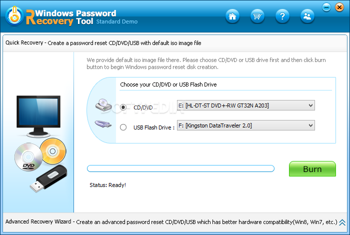windows experience ripristino della password freeware del disco di avvio