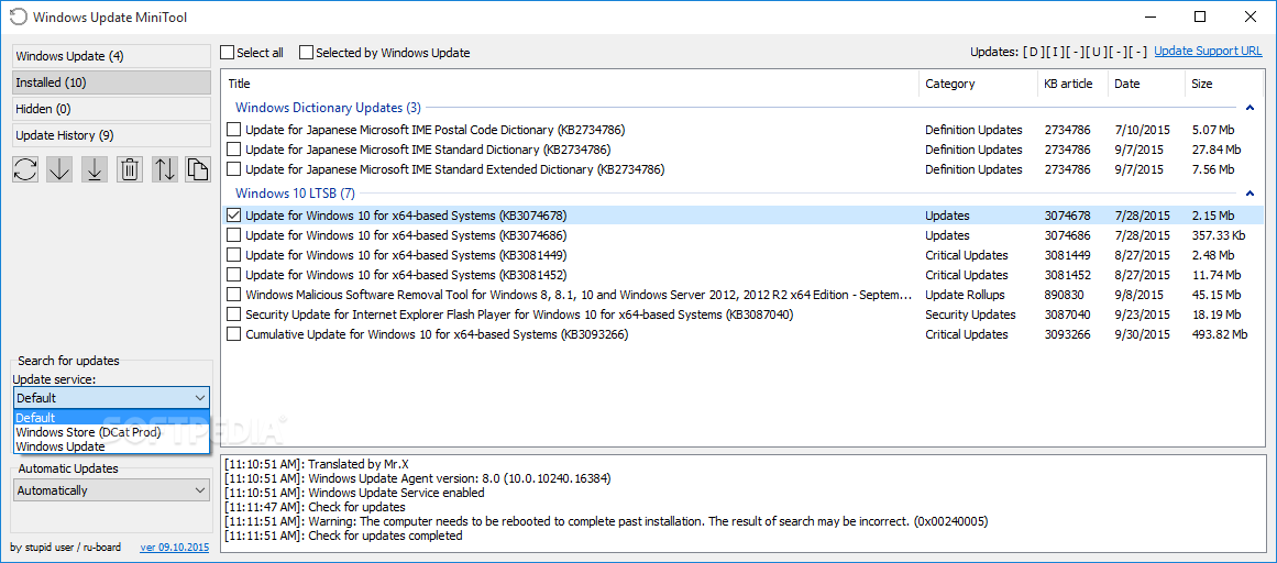 Windows Update MiniTool screenshot #1