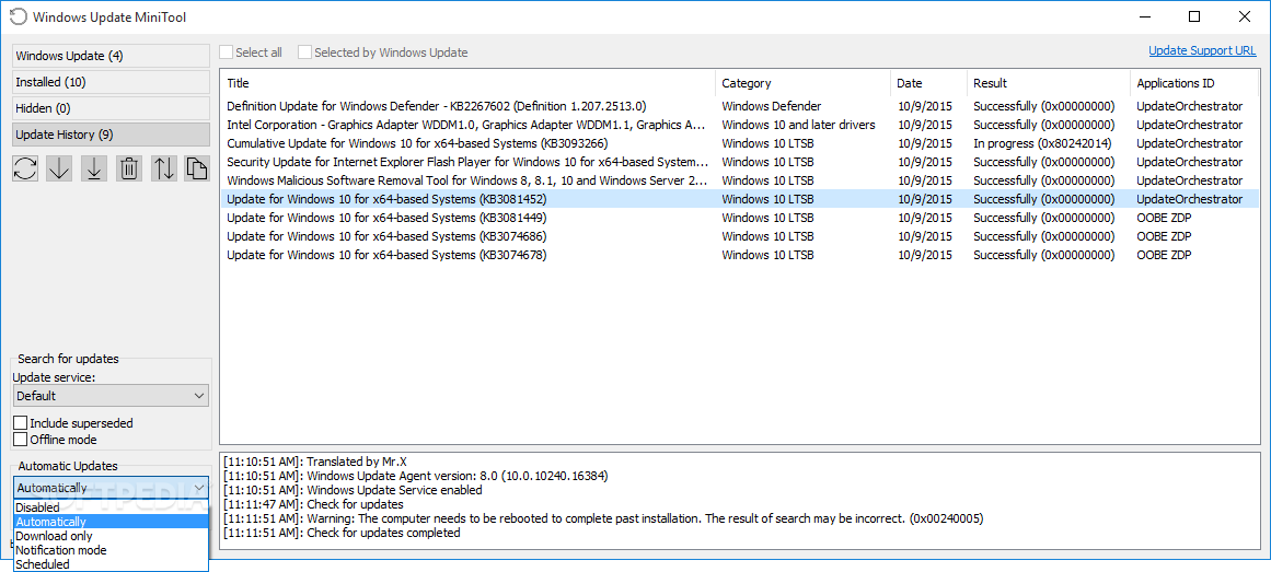Windows Update MiniTool screenshot #2