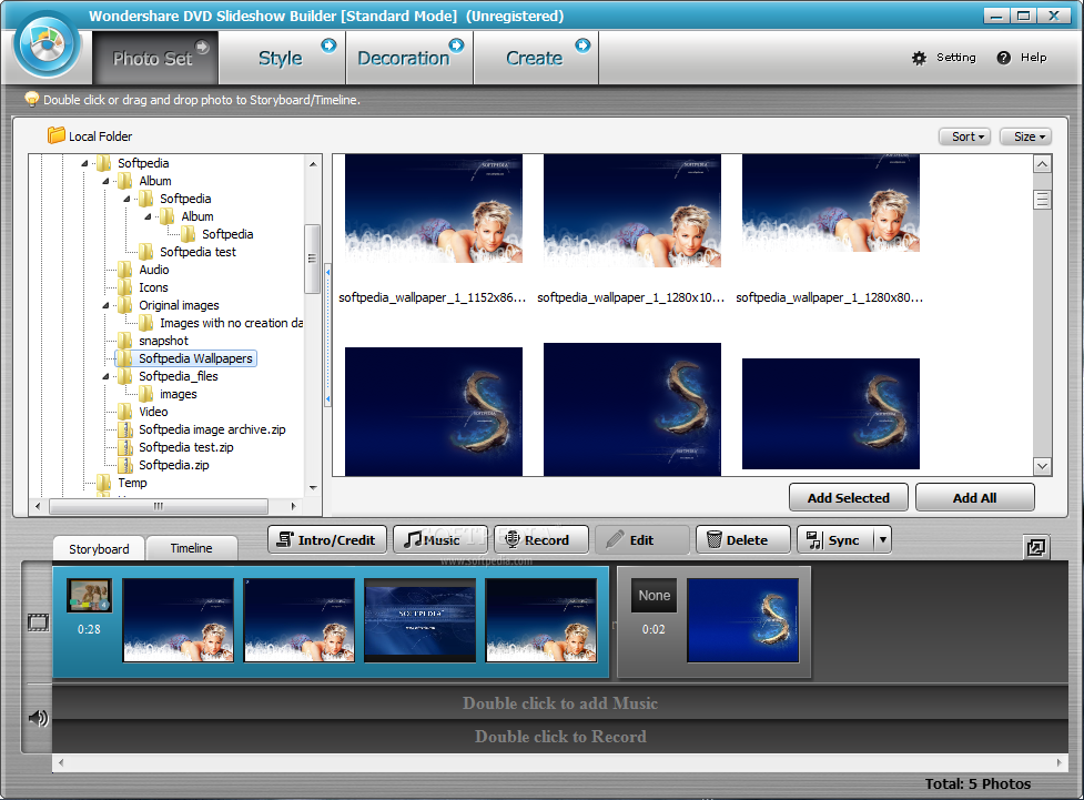Wondershare DVD Slideshow Builder Standard screenshot #1