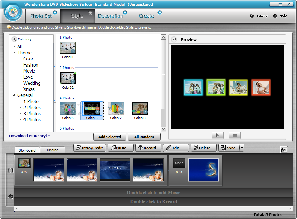 Wondershare DVD Slideshow Builder Standard screenshot #2