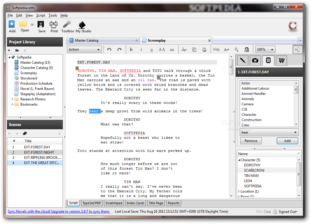 celtx script software free download