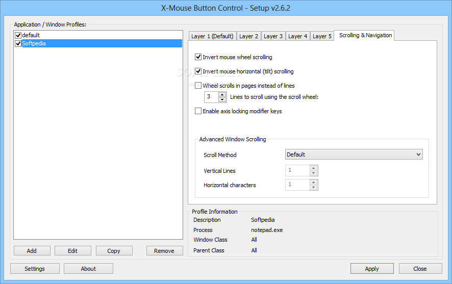 x mouse button control 2.19 2