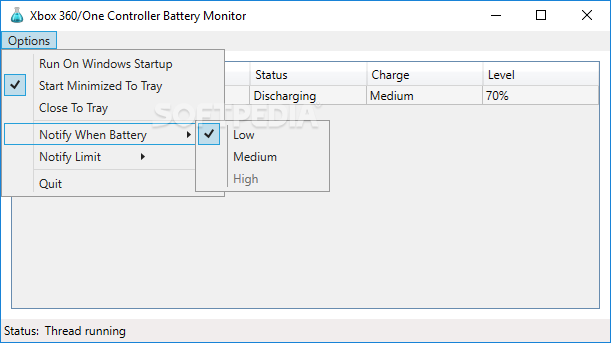 Xbox 360/One Controller Battery Monitor screenshot #1