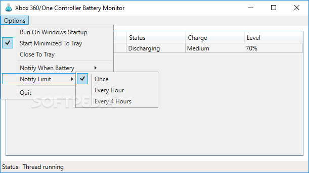 Xbox 360/One Controller Battery Monitor screenshot #2