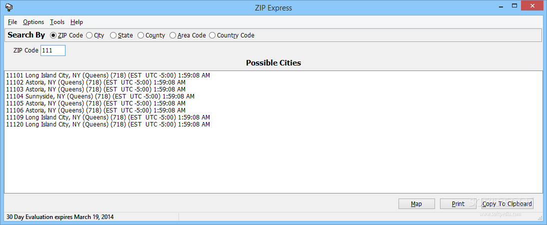 trial express zip code serial