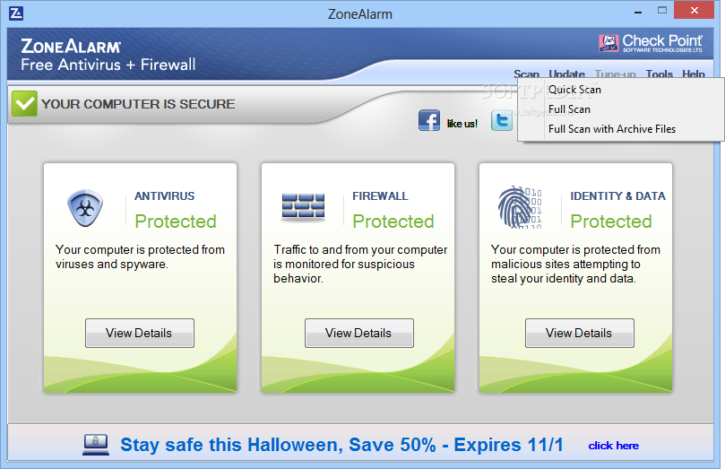 zonealarm free antivirus + firewall windows 7