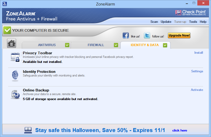 zonealarm free antivirus firewall update