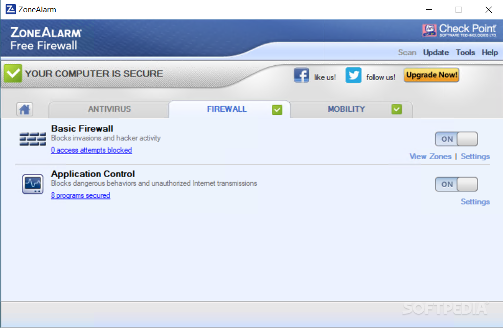ZoneAlarm Free Firewall screenshot #1
