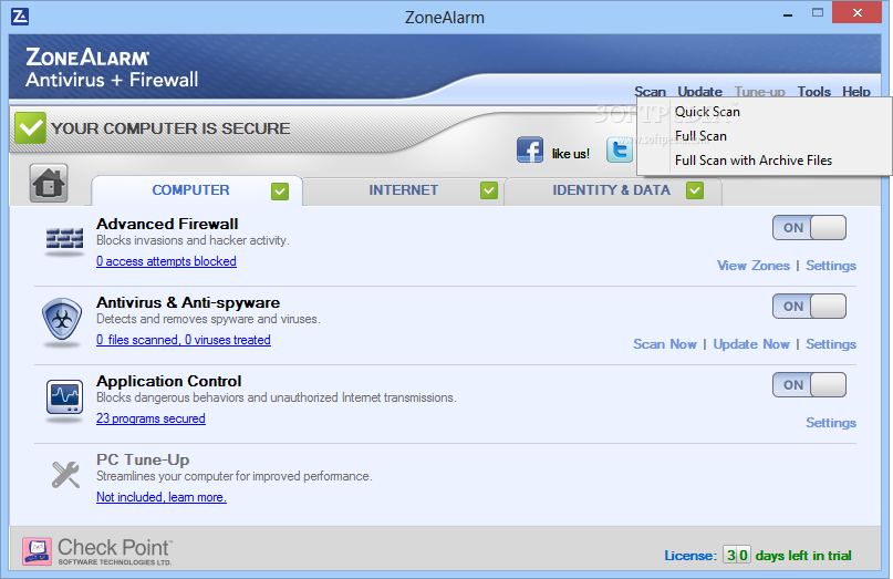 download zonealarm pro