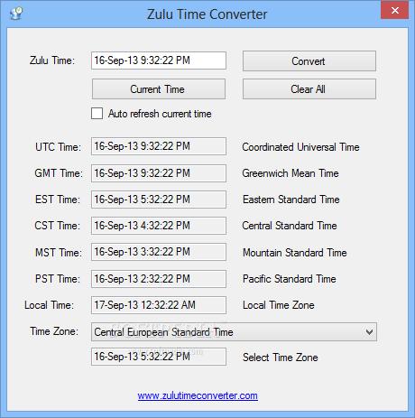 Zulu Time Converter 1.0 (Windows) Download