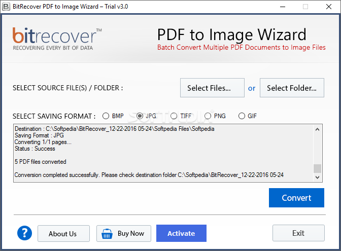 BitRecover PDF to Image Wizard screenshot #0