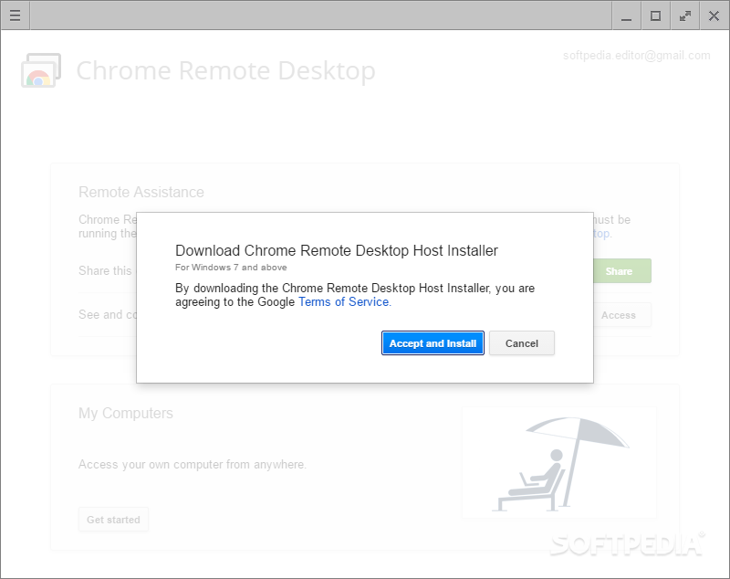 chrome remote desktop login into google