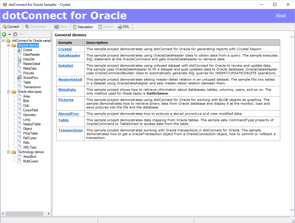 dotConnect for Oracle Express Edition screenshot #0