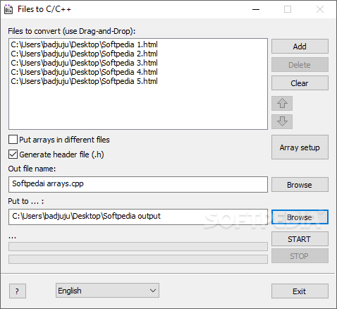 Files to C/C++ byte array screenshot #0