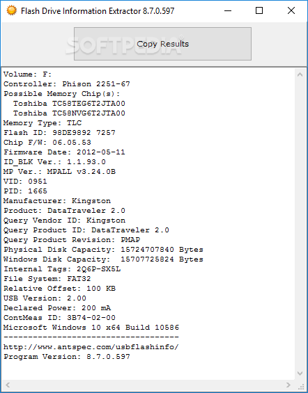Flash Drive Information Extractor screenshot #0
