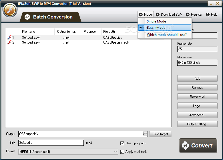iPixSoft SWF to MP4 Converter  (Windows) - Download & Review