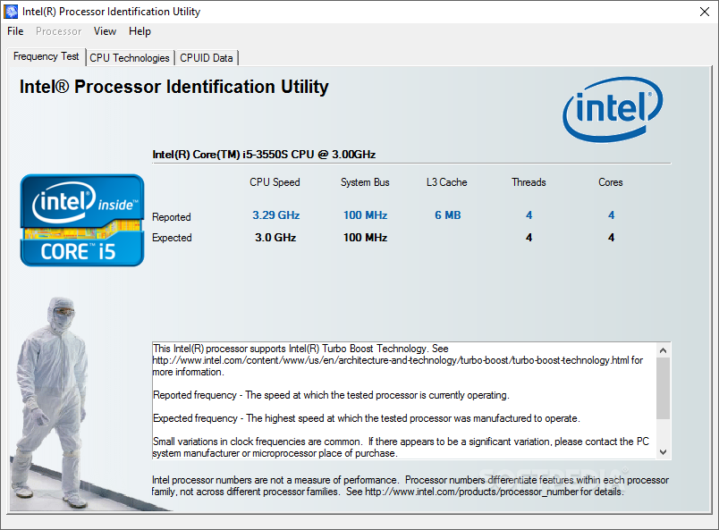 intel processor identification utility windows version