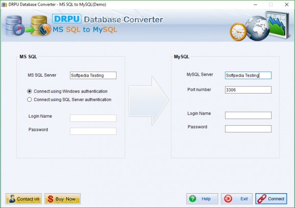 DRPU Database Converter - MS SQL to MySQL screenshot