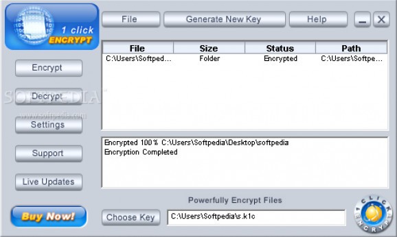 1 Click Encrypt File Folder Encryption screenshot