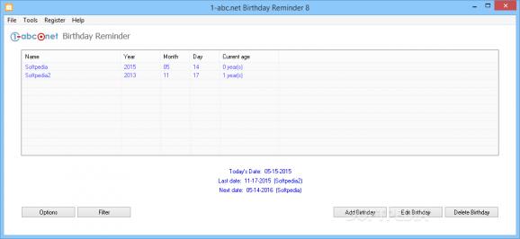 1-abc.net Birthday Reminder screenshot