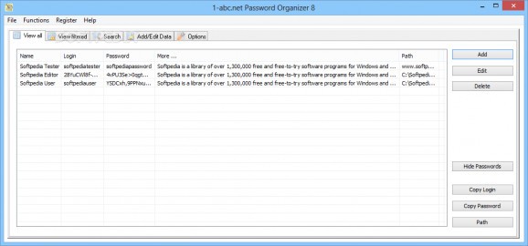 1-abc.net Password Organizer screenshot