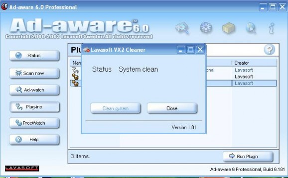 VX2 Cleaner Plug-In for Ad-Aware 1.02 screenshot