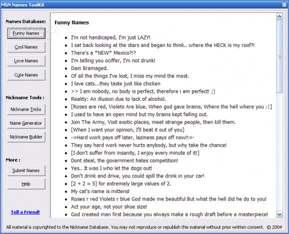 MSN Nickname Maker screenshot