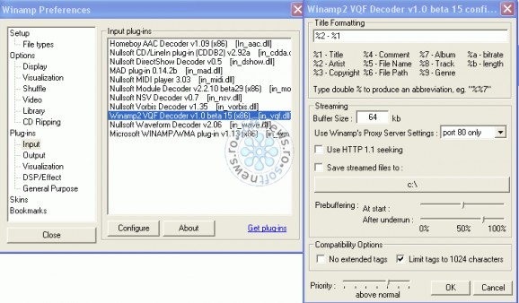 VQF plugin for Winamp screenshot