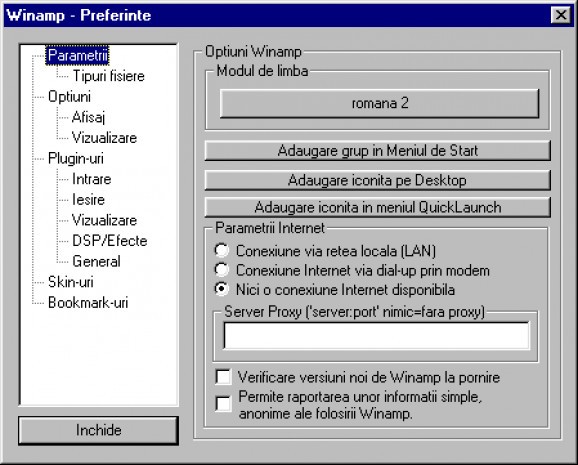 Romanian Language Pack for Winamp 2.7x screenshot