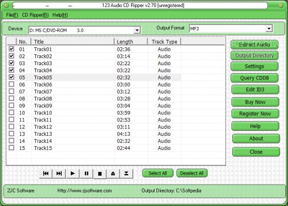 123 Audio CD Ripper screenshot