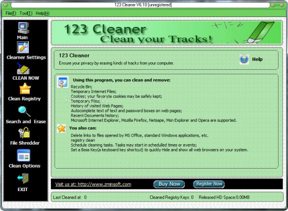123 cleaner screenshot