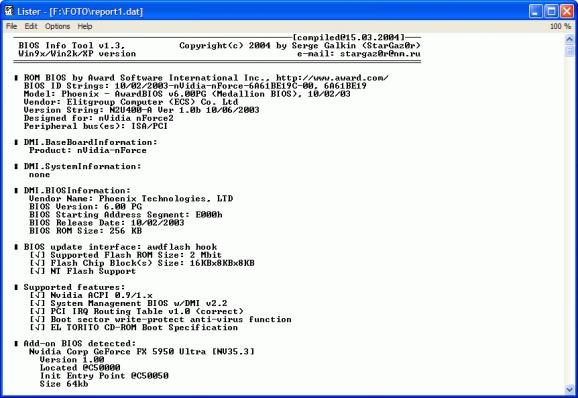 BIOS Info Tool screenshot