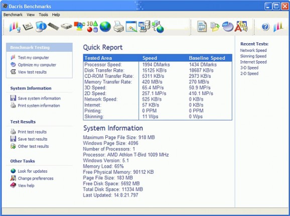 Dacris Benchmark 5.0 Build 5005 screenshot