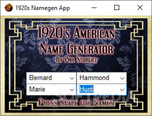 1920's American Name Generator screenshot