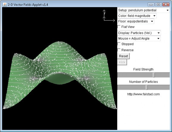 2-D Vector Fields Applet screenshot