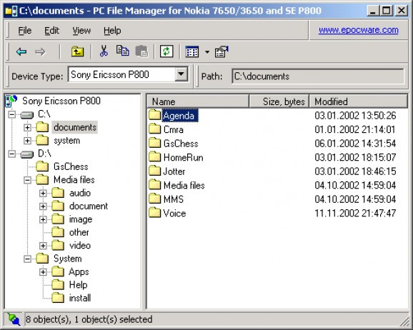 PC File Manager for Sony Ericsson P9xx screenshot