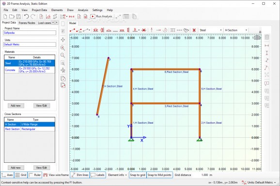 2D Frame Analysis Static Edition screenshot