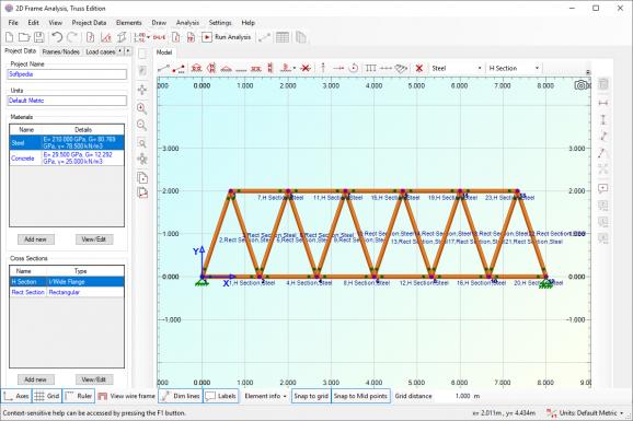 2D Frame Analysis, Truss Edition screenshot