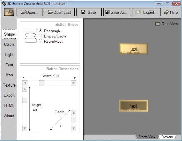 3D Button Creator Gold screenshot
