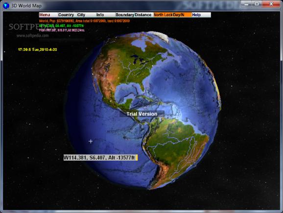 3D World Map screenshot