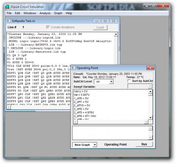 3Spice Circuit Simulation screenshot